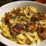Crockpot Chicken Alfredo Tortellini