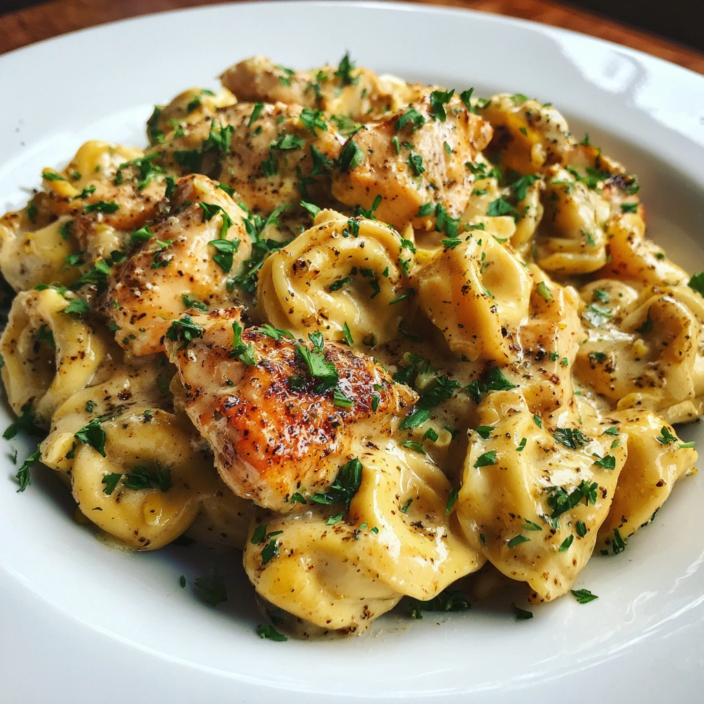 Crockpot Chicken Alfredo Tortellini
