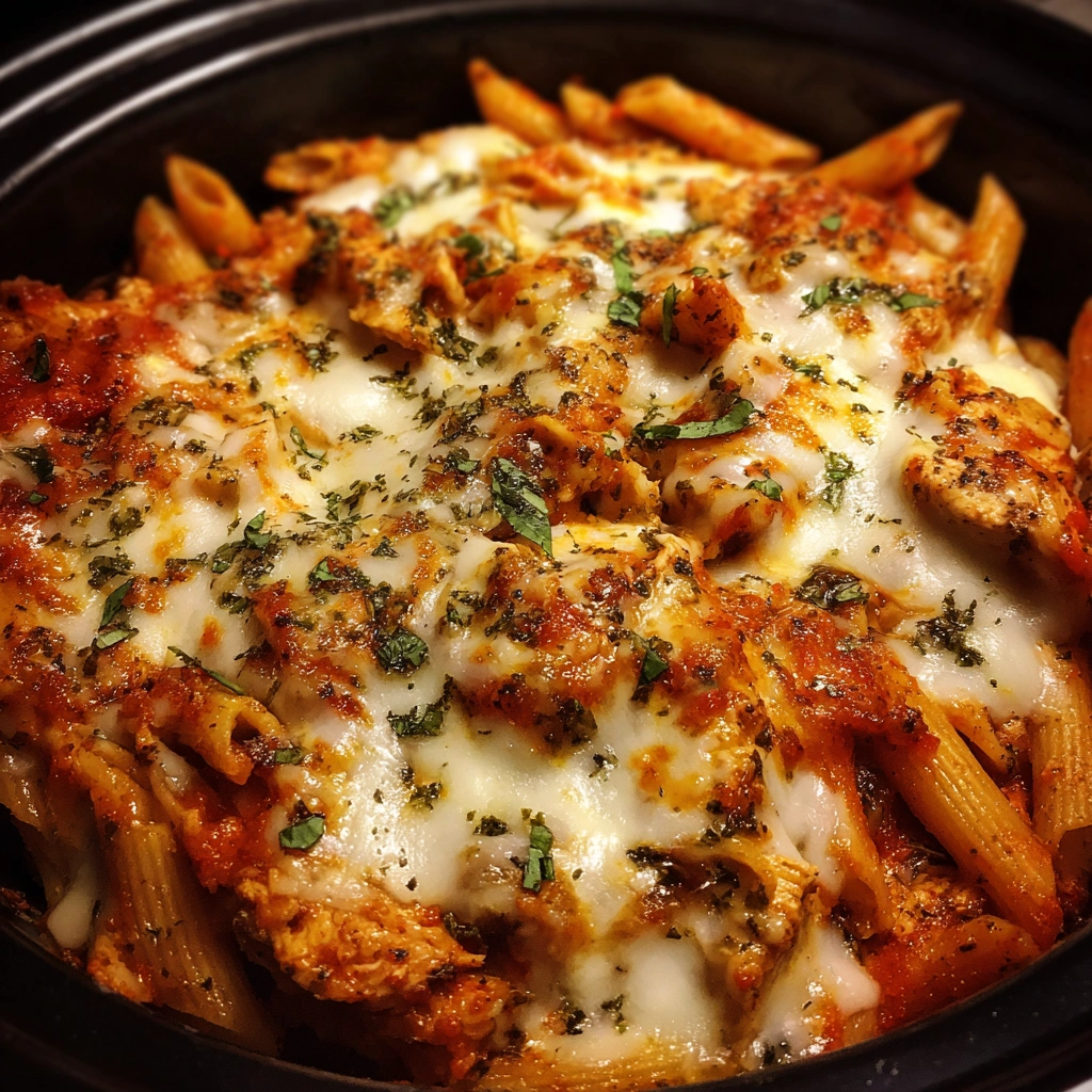 Crockpot Chicken Parmesan Pasta
