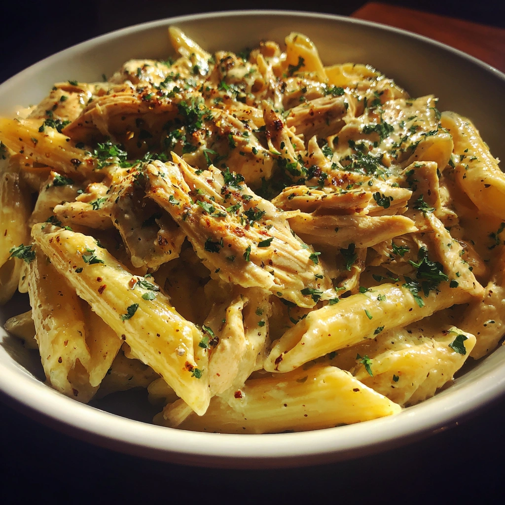 Crockpot Creamy Chicken Ranch Pasta