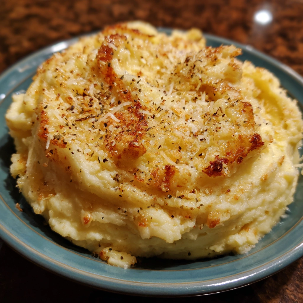 Crockpot Garlic Parmesan Mashed Potatoes