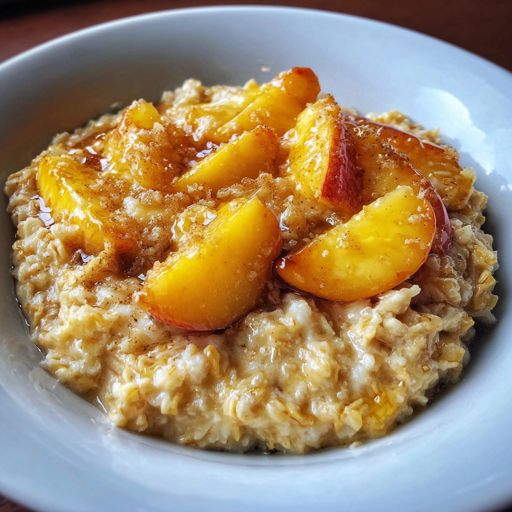 Crockpot Honey Butter Peach Oatmeal