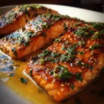Crockpot Honey Garlic Salmon with Lemon Butter Sauce