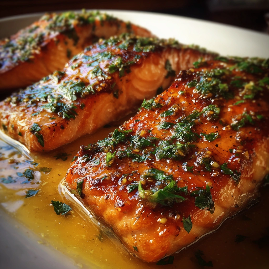 Crockpot Honey Garlic Salmon with Lemon Butter Sauce