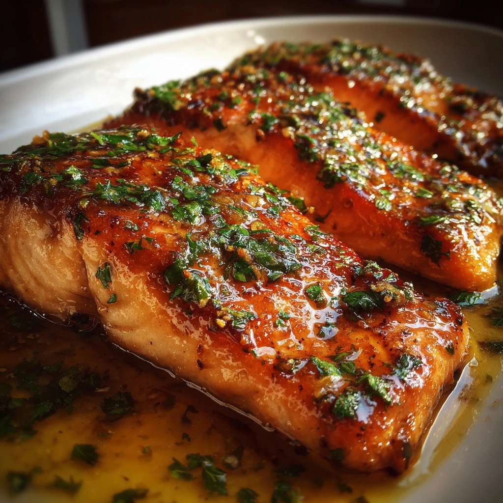 Crockpot Honey Garlic Salmon with Lemon Butter Sauce
