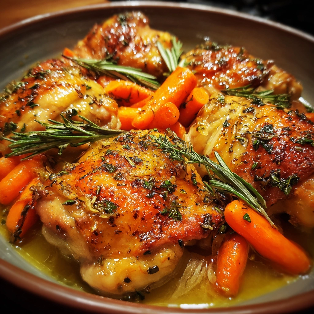 Crockpot Lemon Herb Chicken with Carrots