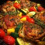 Crockpot Lemon Herb Chicken with Summer Vegetables