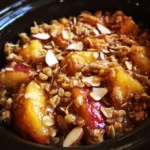 Crockpot Nectarine and Almond Crisp