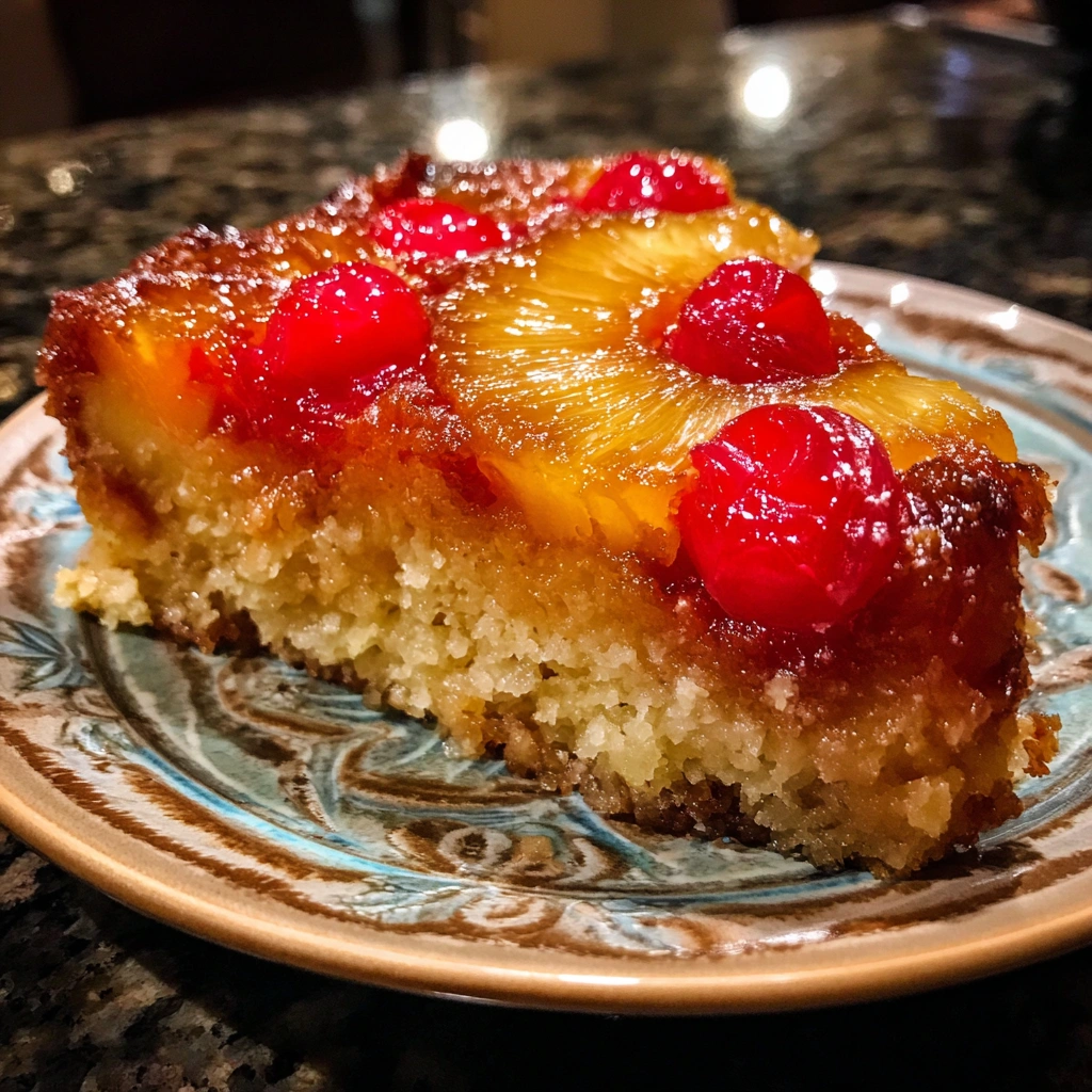 Crockpot Pineapple Upside-Down Cake