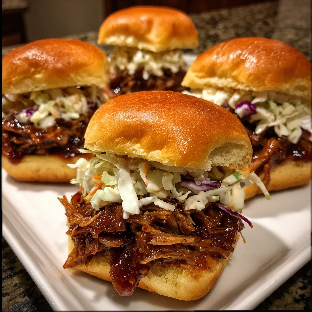 Crockpot Pulled BBQ Brisket Sliders