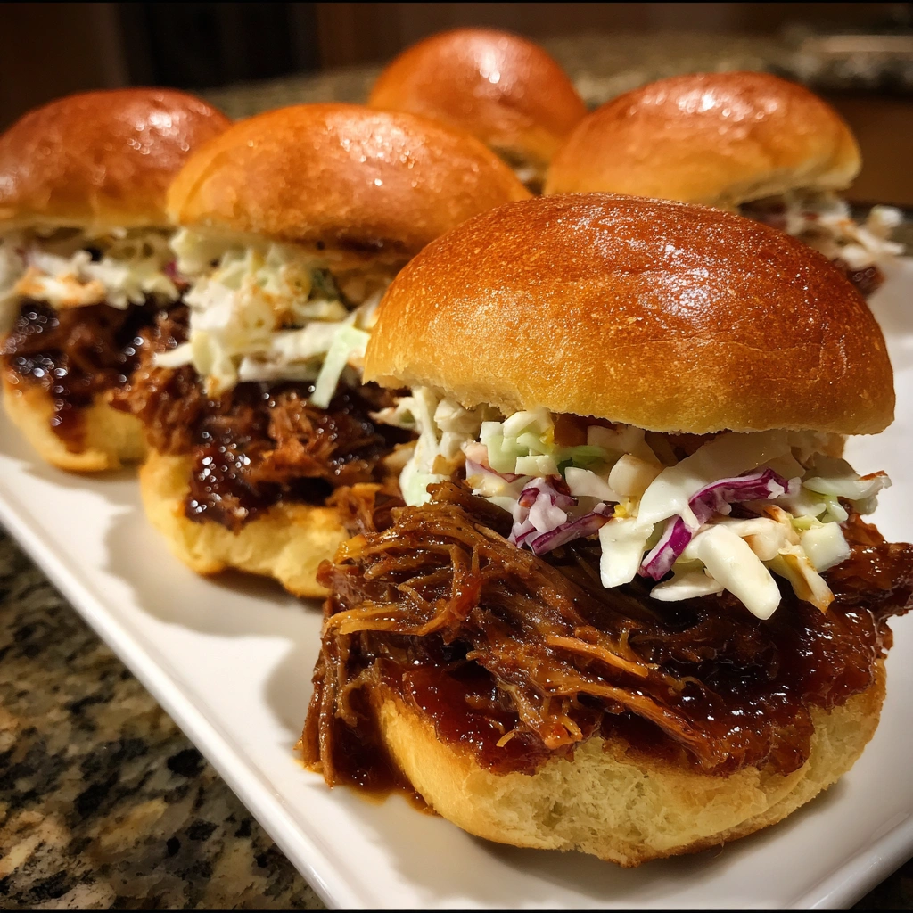 Crockpot Pulled BBQ Brisket Sliders