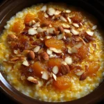 Crockpot Spiced Apricot and Almond Rice Pudding