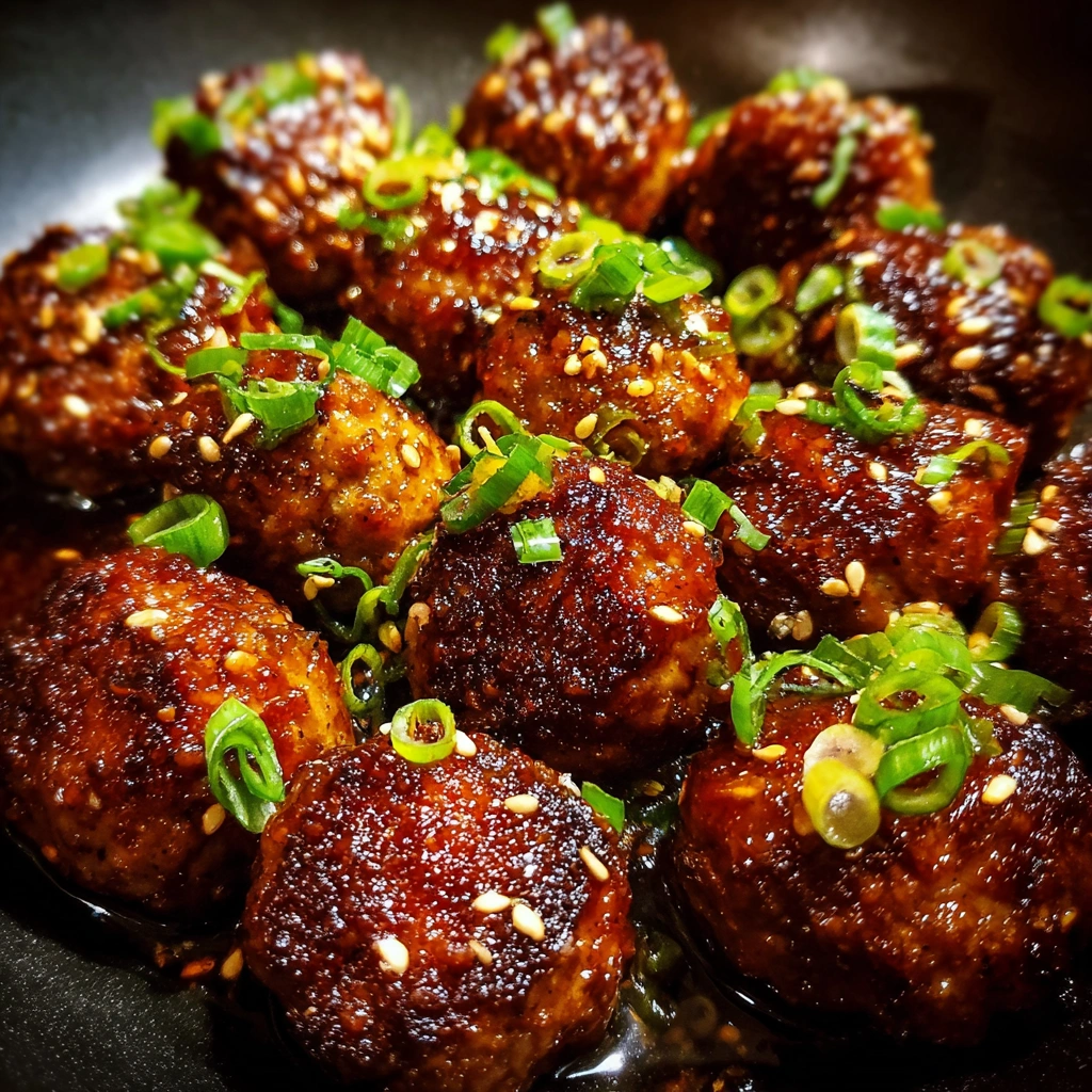 Crockpot Sticky Honey Garlic Meatballs