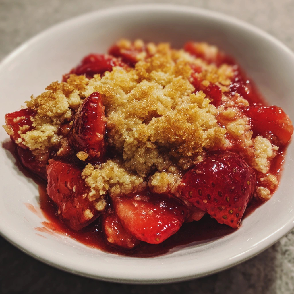 Crockpot Strawberry Shortcake Crisp