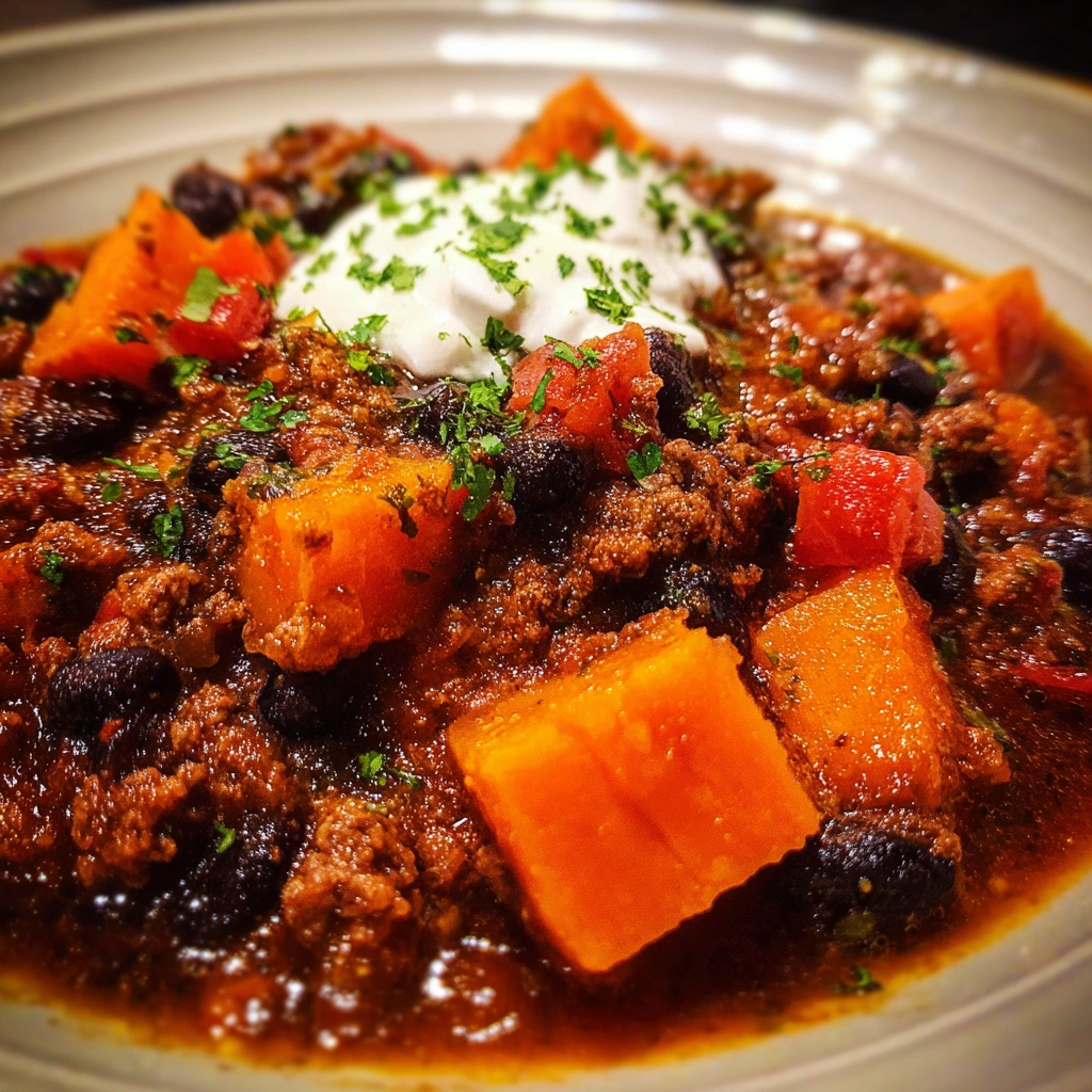 Crockpot Tex-Mex Beef and Sweet Potato Chili