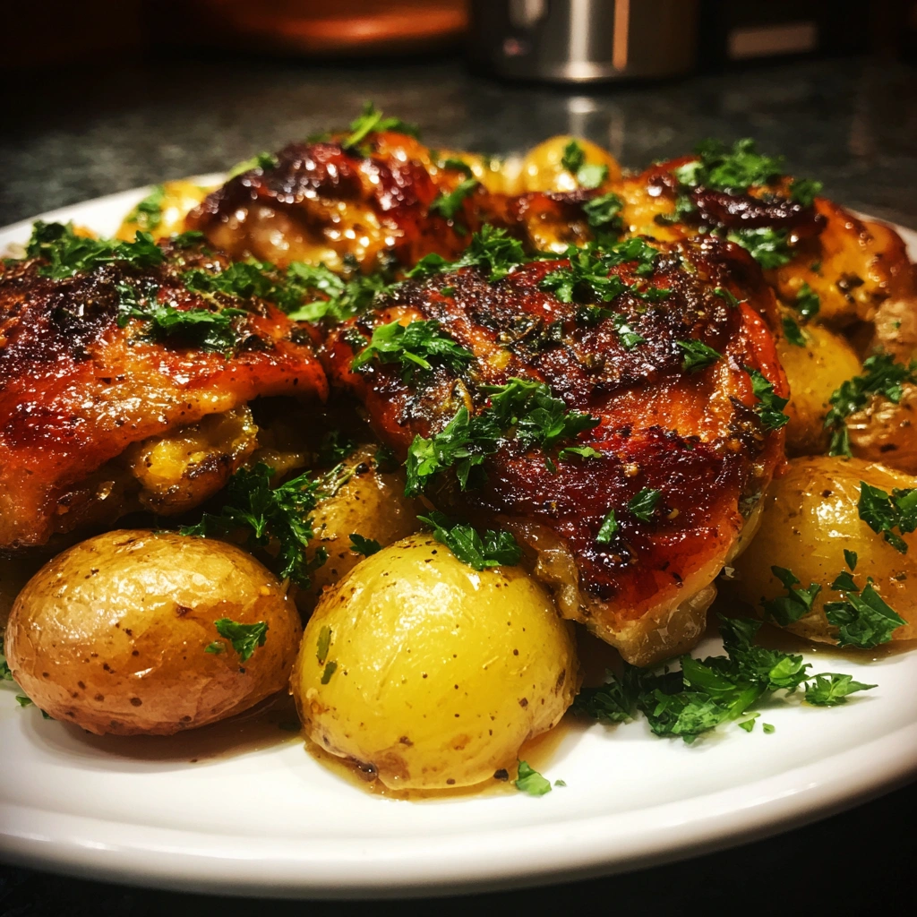 Honey Mustard Chicken with Roasted Potatoes