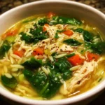 Lemon Orzo Chicken Soup with Spinach