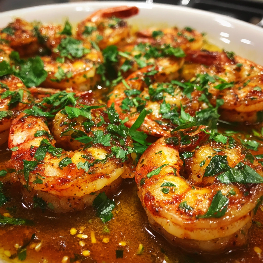 Slow Cooker BBQ Shrimp with Garlic Butter Sauce