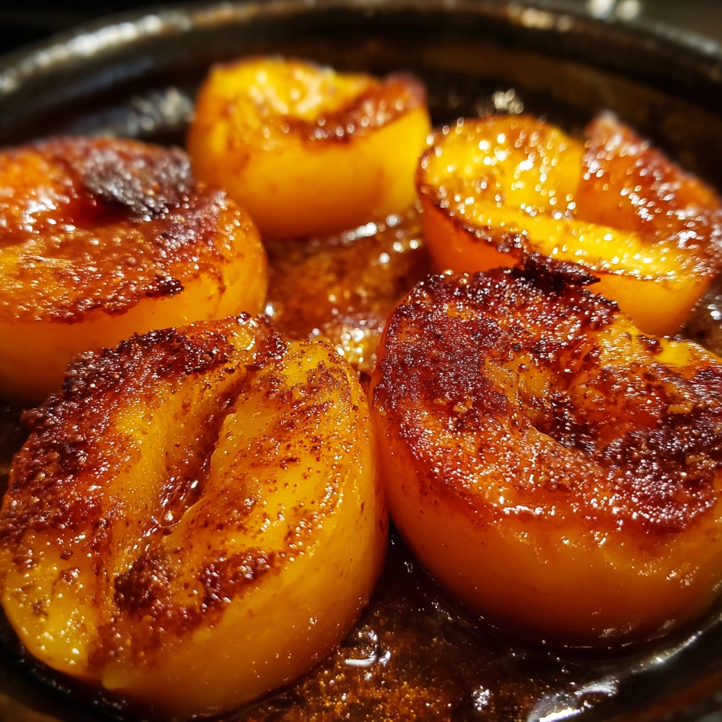Slow Cooker Baked Peaches with Brown Sugar Cinnamon