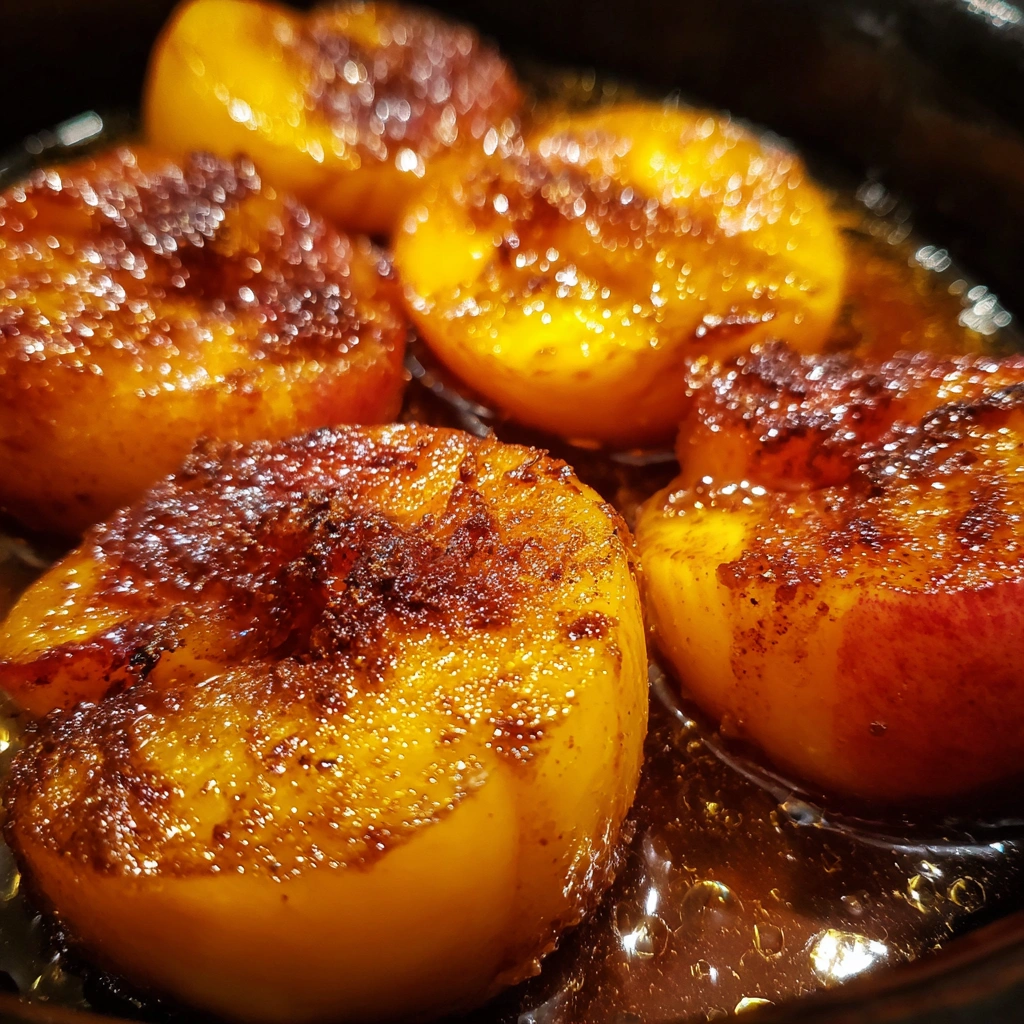 Slow Cooker Baked Peaches with Brown Sugar Cinnamon