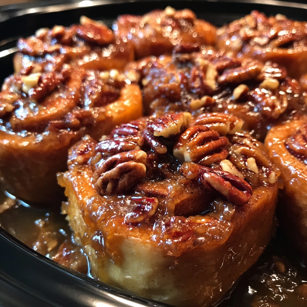 Slow Cooker Caramel Pecan Sticky Buns