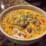 Slow Cooker Cheeseburger Soup