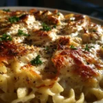 Slow Cooker Chicken Alfredo Pasta Bake