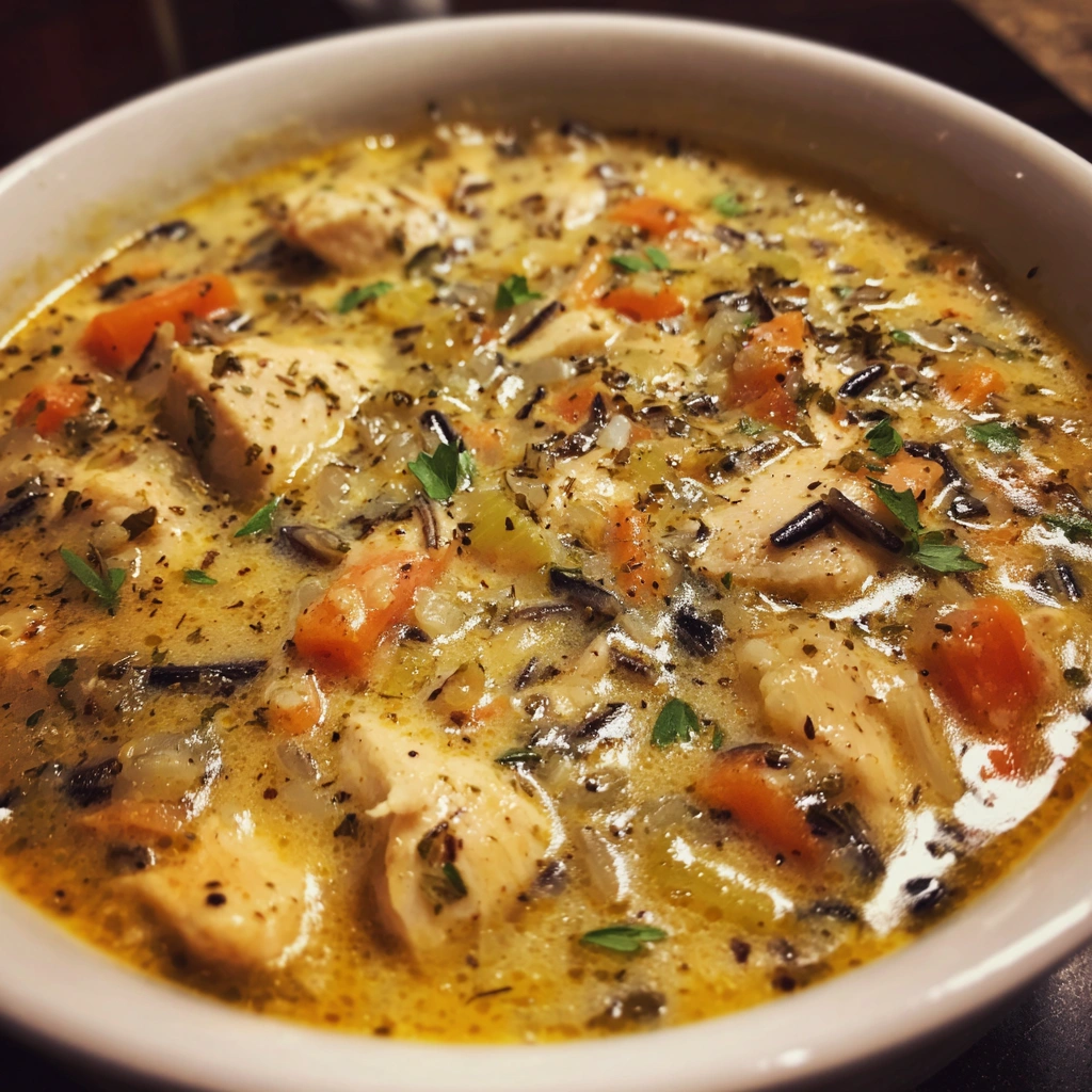 Slow Cooker Creamy Chicken and Wild Rice Soup
