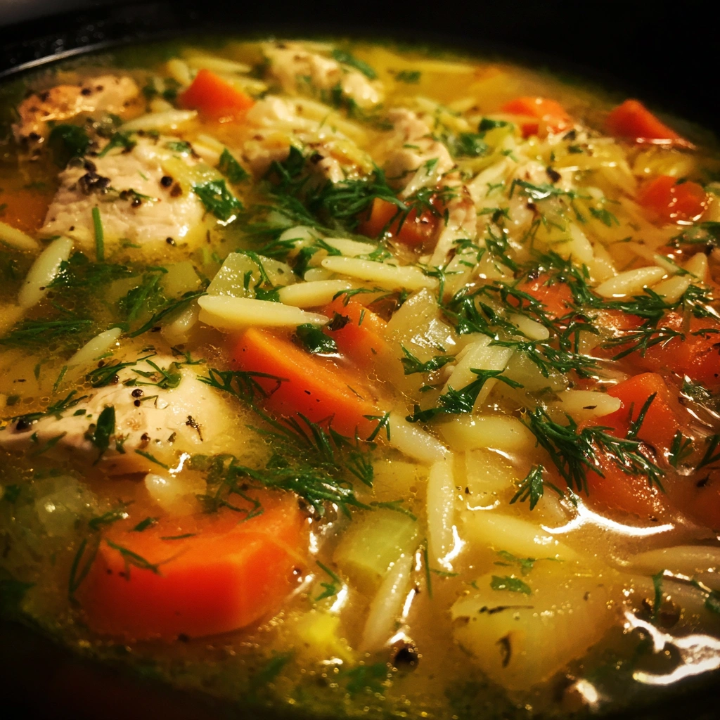 Slow Cooker Greek Lemon Chicken Soup