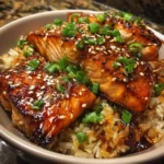Slow Cooker Honey Garlic Salmon Bowl