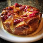 Slow Cooker Peach and Raspberry Bread Pudding