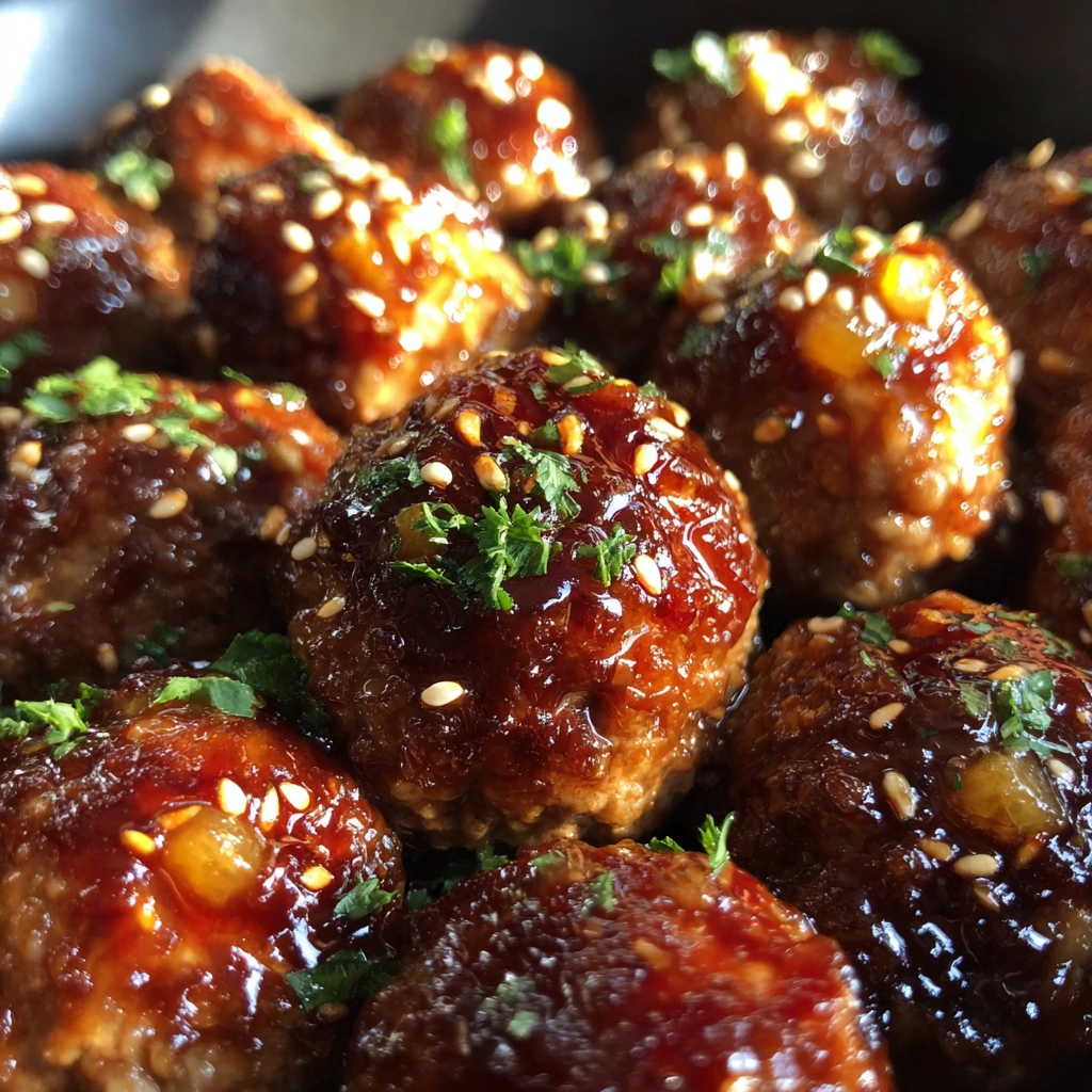Slow Cooker Pineapple Teriyaki Meatballs