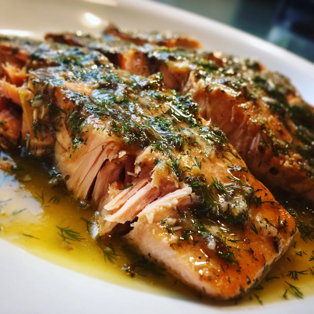 Slow Cooker Salmon with Lemon Dill Sauce