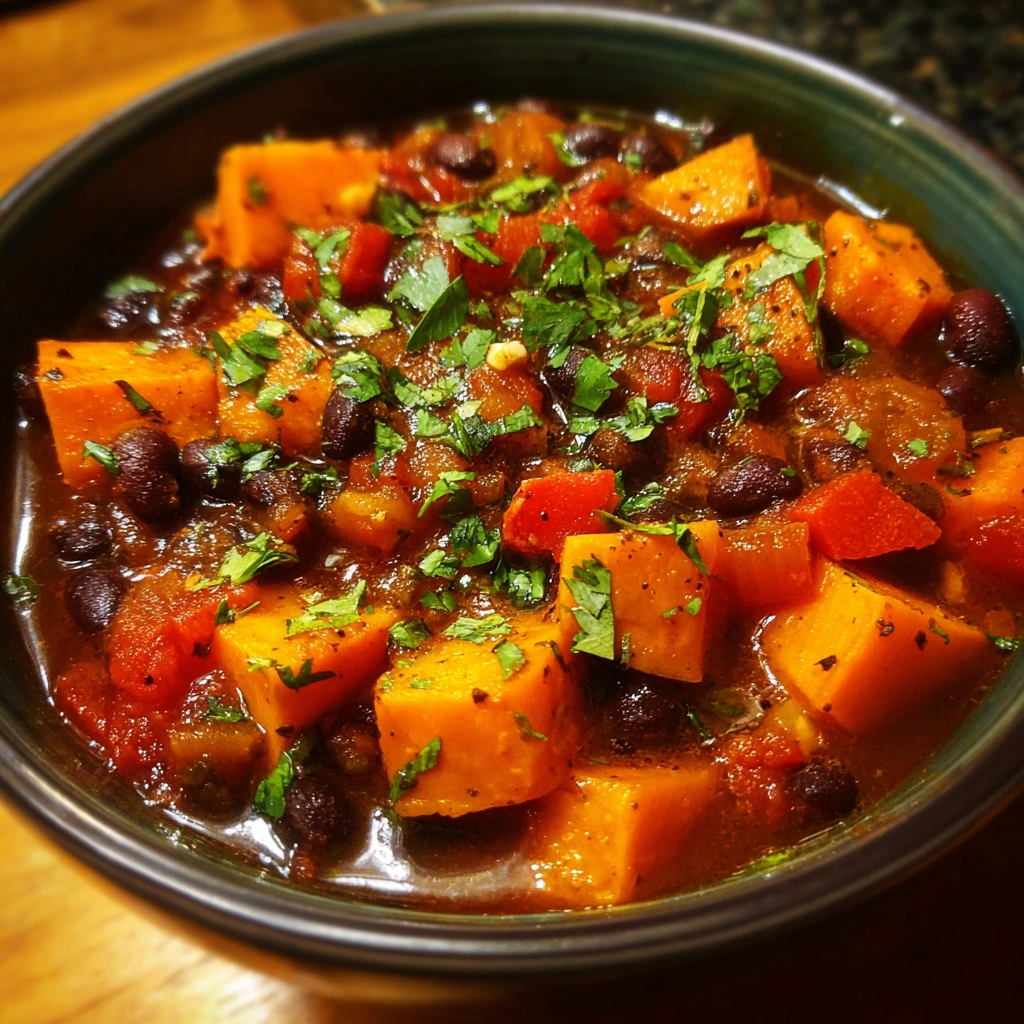 Slow Cooker Sweet Potato and Black Bean Chili