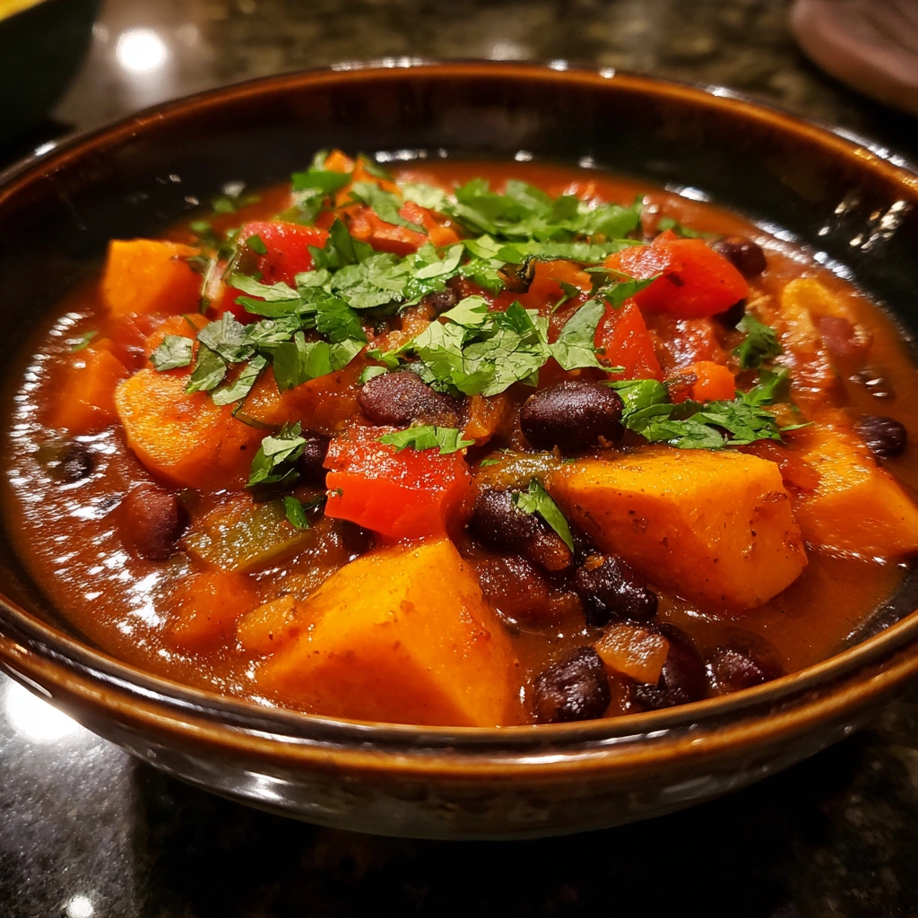 Slow Cooker Sweet Potato and Black Bean Chili