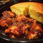 Southern-Style Crockpot BBQ Chicken with Honey Butter Cornbread
