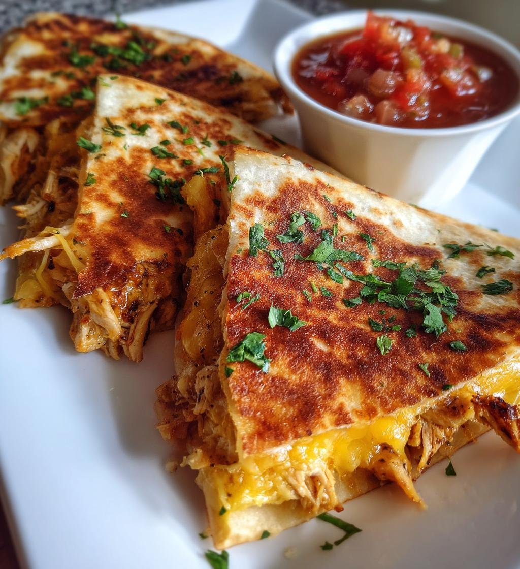 BBQ Chicken Cheddar Quesadillas