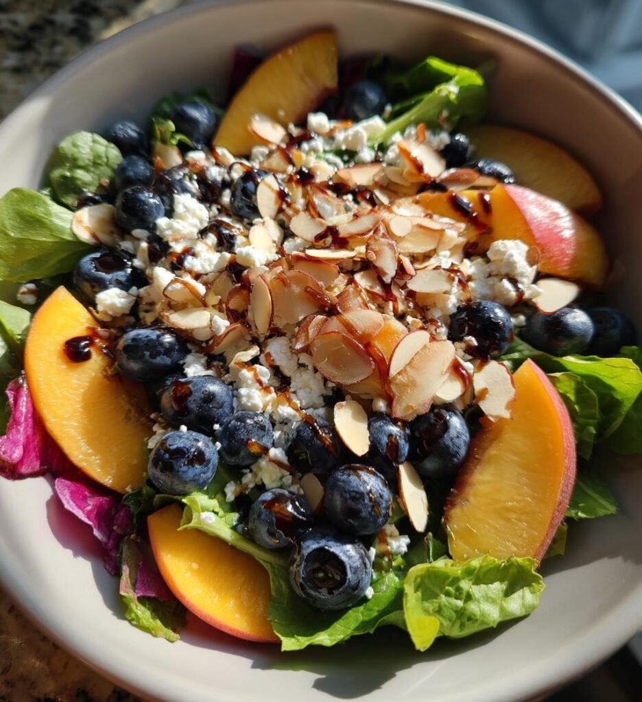 Blueberry Peach Feta Salad