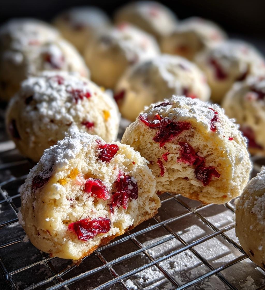 Cranberry Orange Snowball Cookies