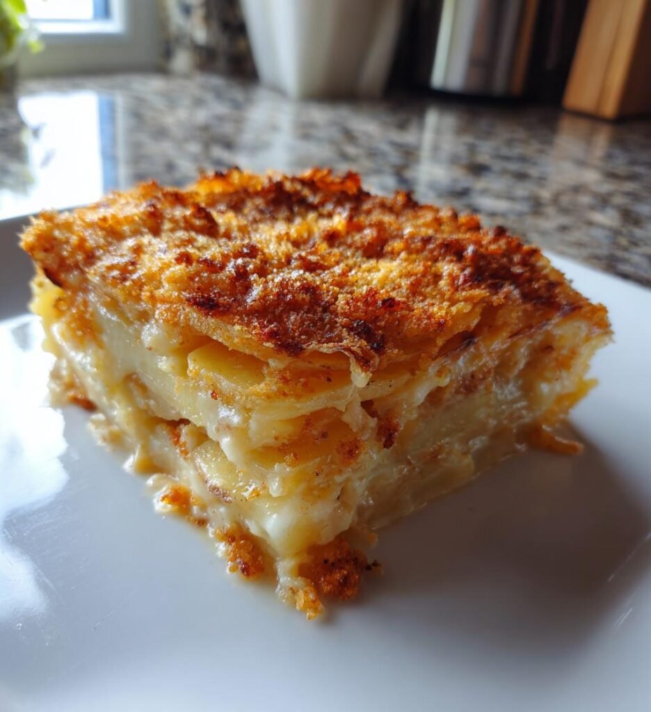 Crispy Parmesan And Gruyere Potato Gratin