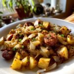 Fried Potatoes With Onions And Smoked Polish Sausage