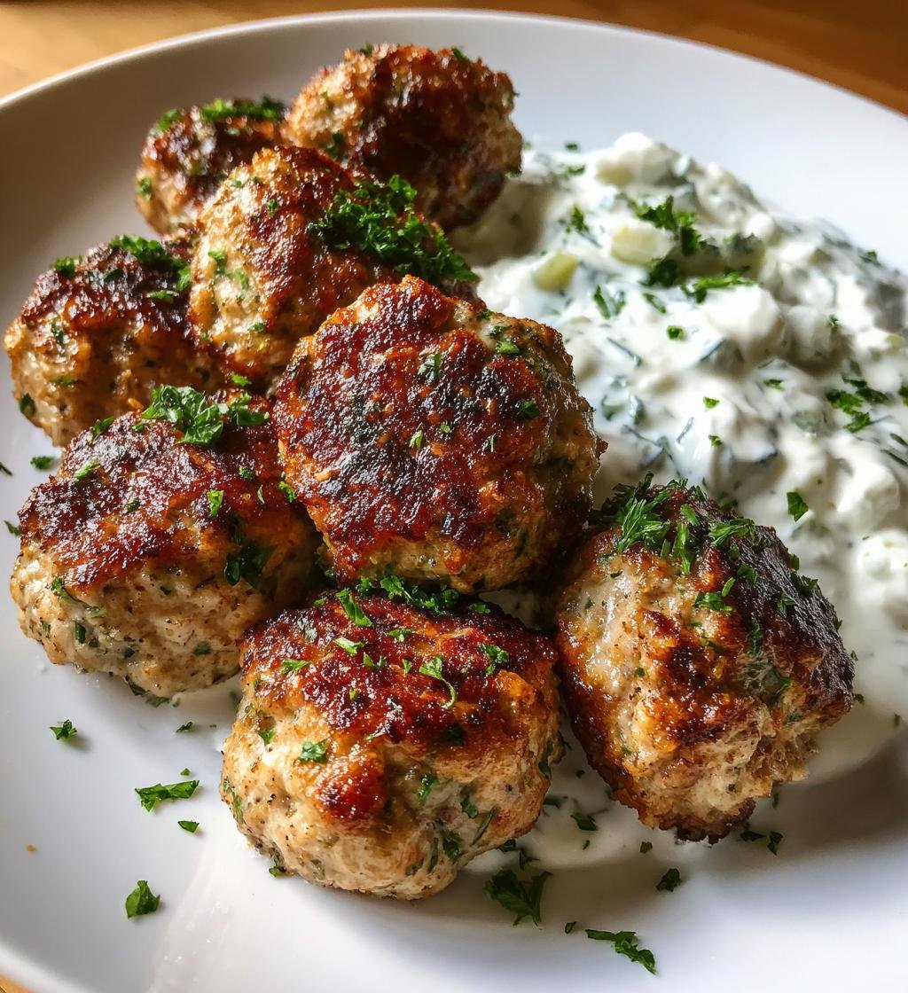 Greek Turkey Meatballs With Tzatziki Sauce - detail 1
