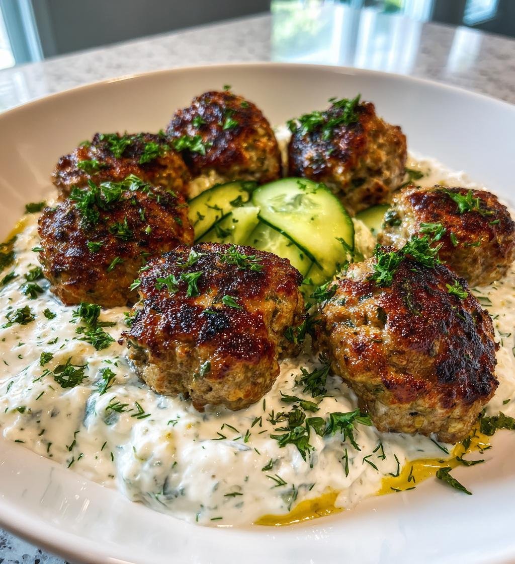 Greek Turkey Meatballs With Tzatziki Sauce