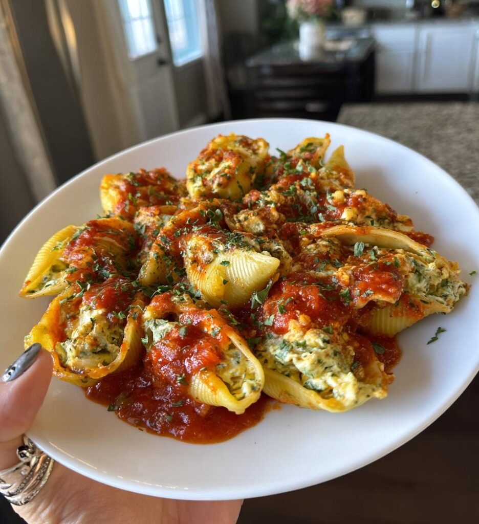 Herb Zucchini Stuffed Jumbo Shells