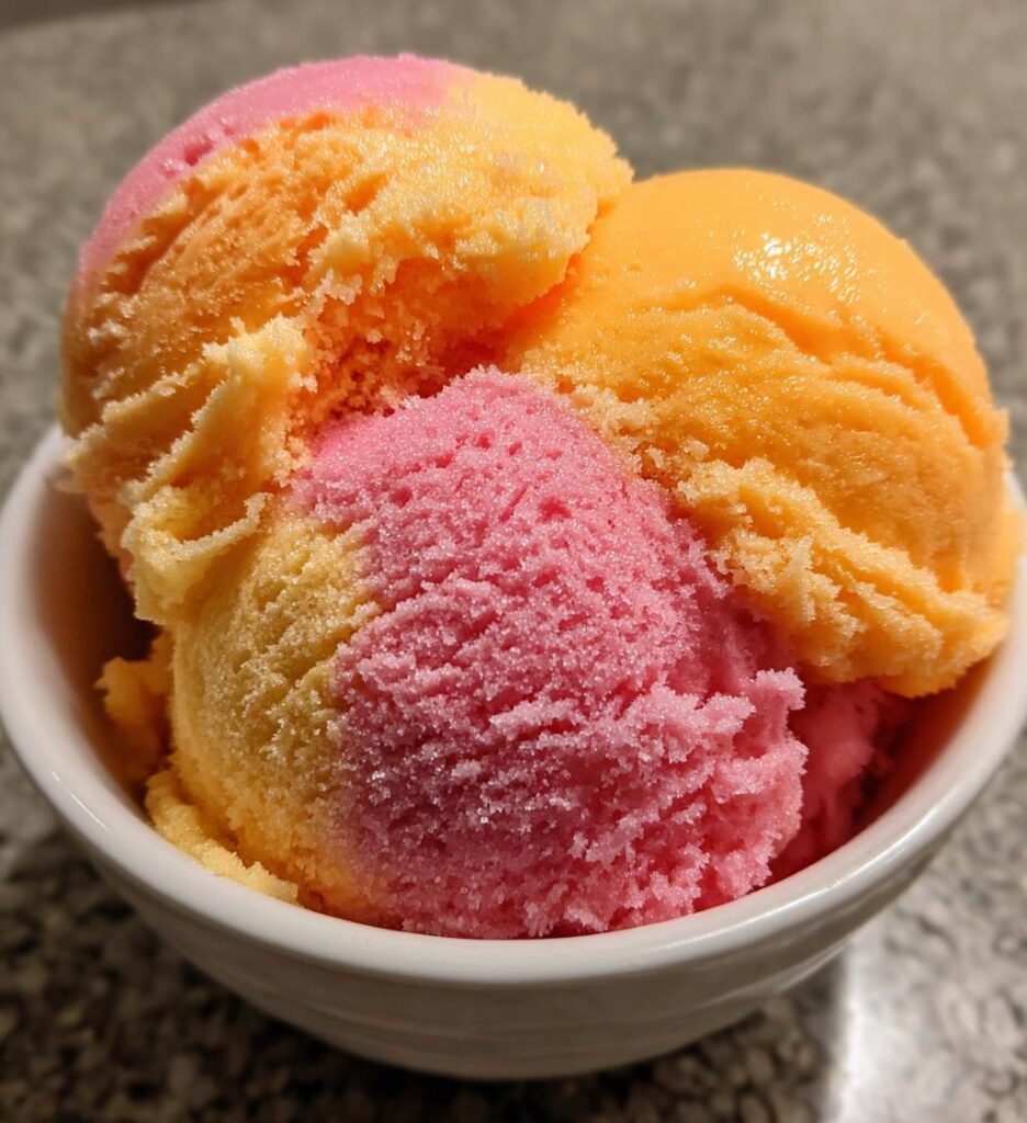 Homemade Rainbow Sherbet
