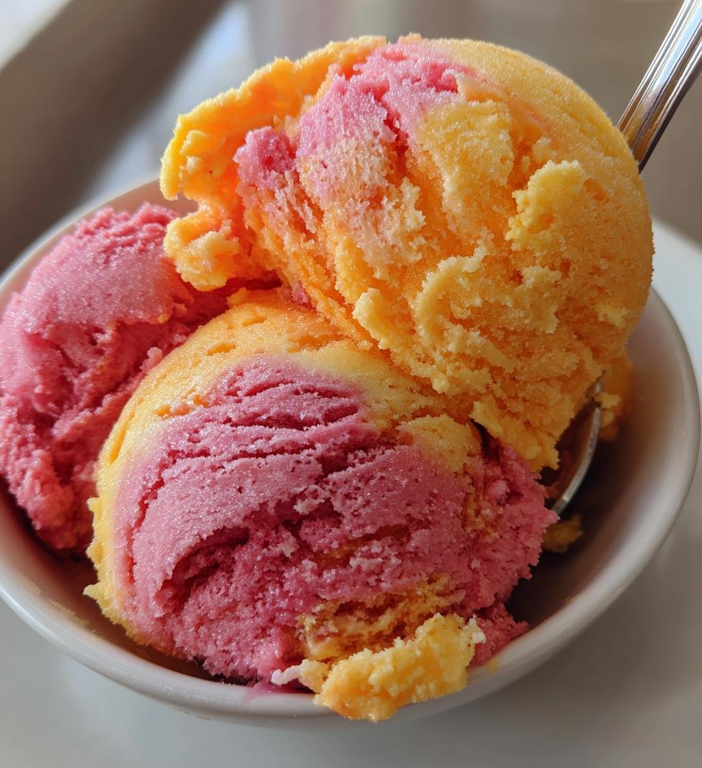 Homemade Rainbow Sherbet