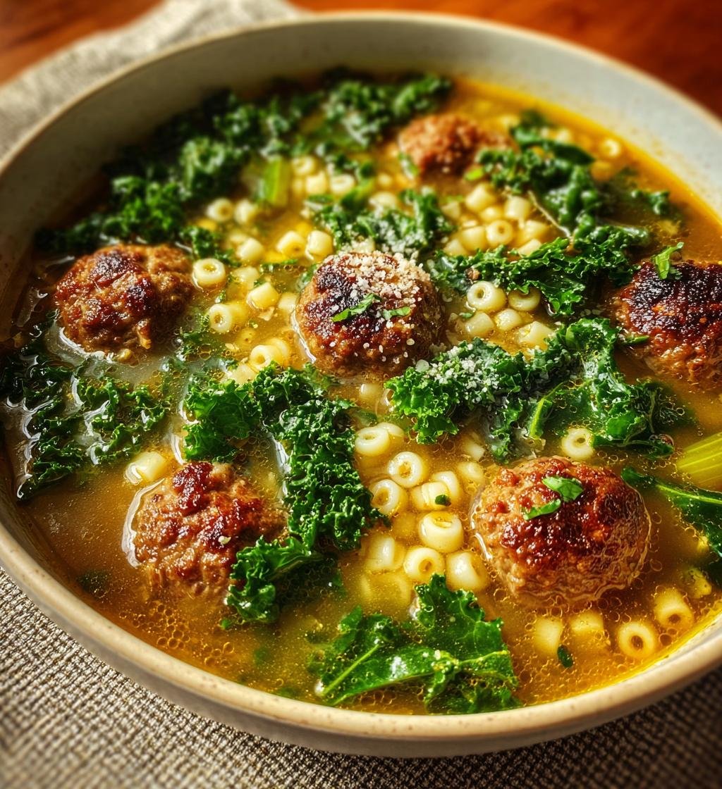 Italian Wedding Soup With Parmesan Meatballs