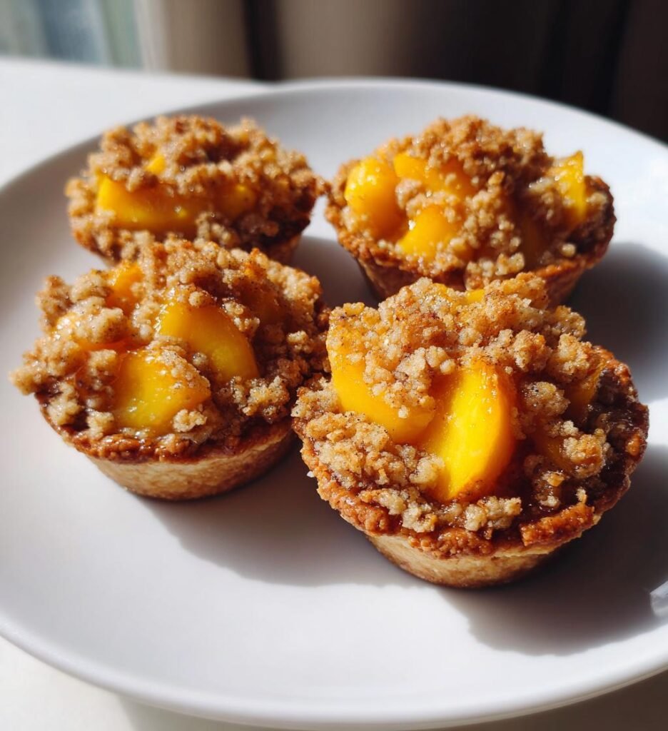 Mini Peach Crumble Pies