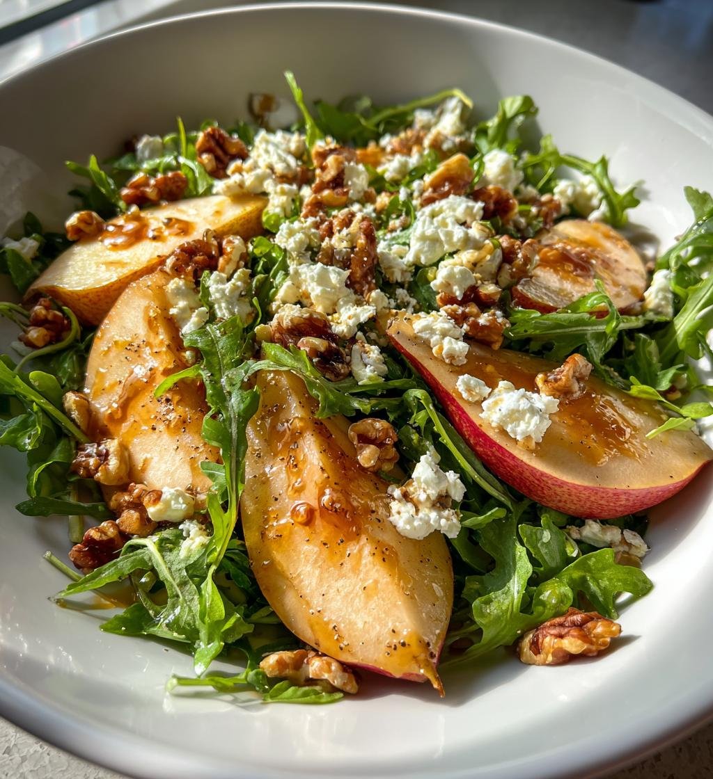Pear and Arugula Salad with Honey Vinaigrette - detail 1