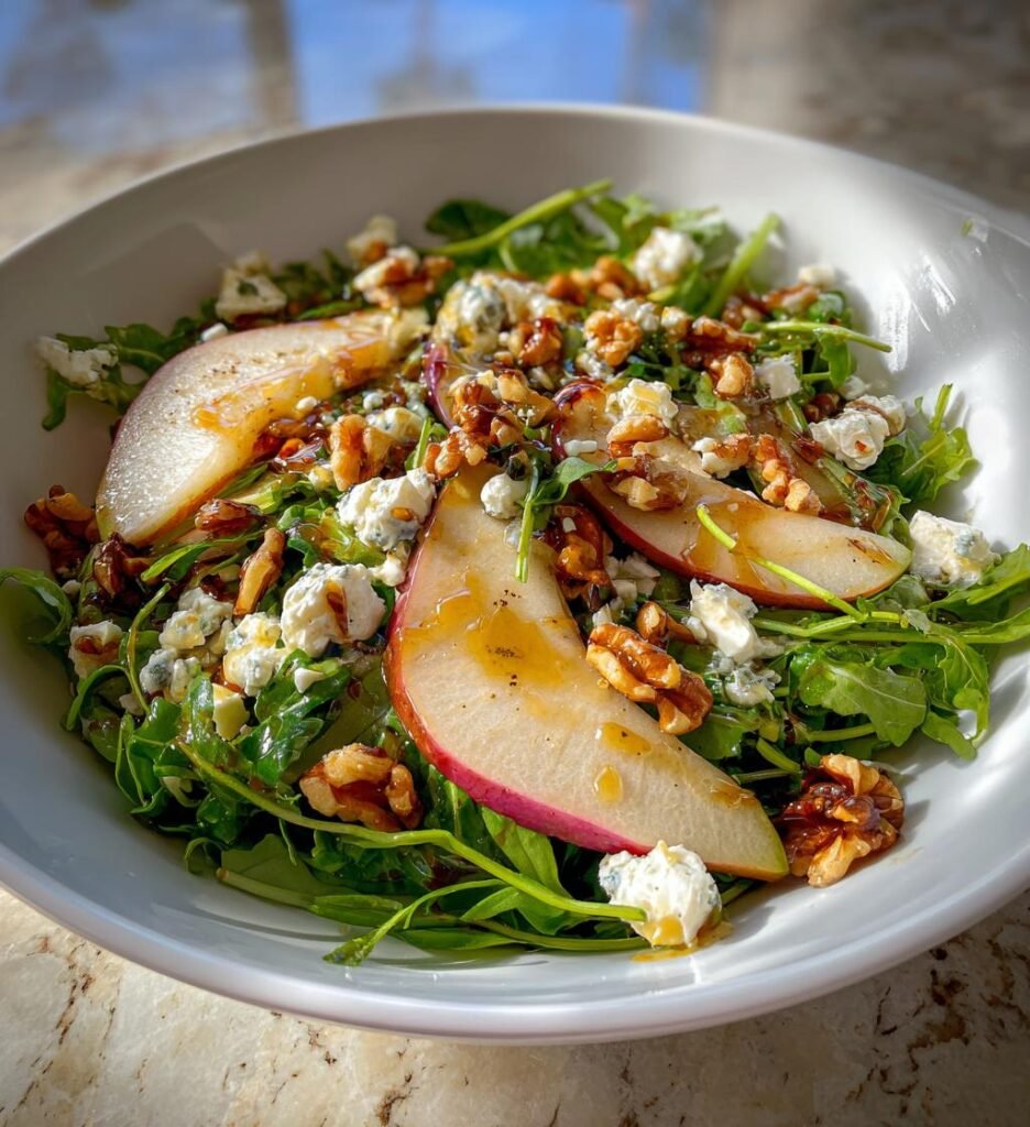 Pear and Arugula Salad with Honey Vinaigrette